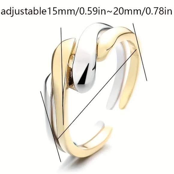 925 Sterling Silver 2.0g, Dual-Tone Twist Ring - NWT - Picture 3 of 7